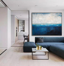 Load image into Gallery viewer, Deep Blue Sea Level Painting,Large Abstract Art Living Room Art BG001