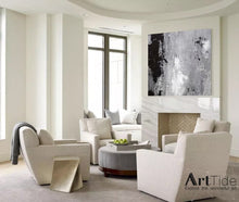 Load image into Gallery viewer, Black And White Abstract Painting Large Contemporary Canvas Wall Art Ap021