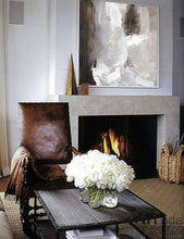 Load image into Gallery viewer, Brown Painting Gray And White Abstract Painting Dine Room Wall Art Ap011