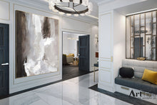 Load image into Gallery viewer, Brown Painting Gray And White Abstract Painting Dine Room Wall Art Ap011