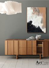 Load image into Gallery viewer, Oversize Painting Black And White Abstract Painting Orange Painting Ap007