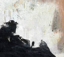 Load image into Gallery viewer, Oversize Painting Black And White Abstract Painting Orange Painting Ap007