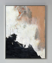 Load image into Gallery viewer, Oversize Painting Black And White Abstract Painting Orange Painting Ap007