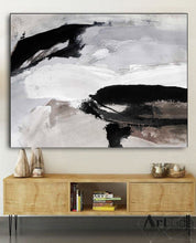 Load image into Gallery viewer, Grey Black White Abstract Painting For Living Room Beige Brown Painting Qp090