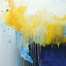 Load image into Gallery viewer, Large Yellow Deep Blue Abstract Canvas Painting Minimalist Art Bp096