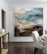 Load image into Gallery viewer, Beach Texture Painting,Original Sea Abstract Oil Painting Qp057