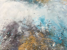 Load image into Gallery viewer, White Gold Abstract Art Oil Painting On Canvas Office Decor Dp097