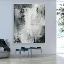 Load image into Gallery viewer, Black White Landscape Wall Art Handmade Abstract Painting Ap017