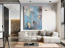 Load image into Gallery viewer, Original Blue Abstract Painting Large Canvas Art Np009