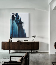 Load image into Gallery viewer, Large Dark Blue White Abstract Painting Large Artwork for Sale Np049