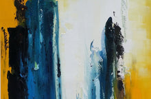 Load image into Gallery viewer, Blue White Yellow Abstract Painting Living Room Art Np039