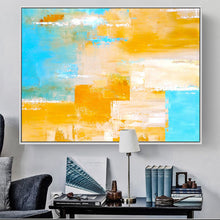 Load image into Gallery viewer, Light Blue Texture Palette Abstract Oil Painting On Canvas Np010