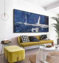 Load image into Gallery viewer, Deep Blue Abstract Painting White Abstract Art Large Wall Painting Np041