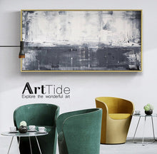 Load image into Gallery viewer, Grey White Abstract Painting Extra Large Horizon Art Ap032