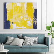 Load image into Gallery viewer, Yellow Abstract Wall Art White Abstract Painting Blue Abstract Art Np032