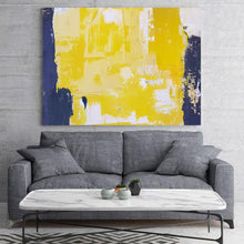 Load image into Gallery viewer, Yellow Abstract Wall Art White Abstract Painting Blue Abstract Art Np032