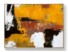 Load image into Gallery viewer, Black White Abstract Canvas Painting Orange Painting Living Room Art Np006