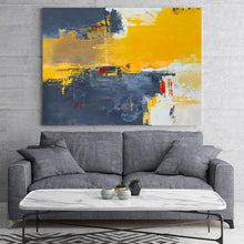 Load image into Gallery viewer, Yellow Abstract Painti g,Beige Blue Abstract On Canvas Painting NP038