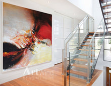 Load image into Gallery viewer, Original Large Red White Abstract Painting Living Room Dining Room Dp054