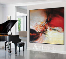 Load image into Gallery viewer, Original Large Red White Abstract Painting Living Room Dining Room Dp054