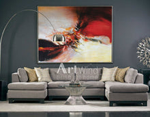 Load image into Gallery viewer, Original Large Red White Abstract Painting Living Room Dining Room Dp054
