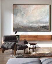 Load image into Gallery viewer, Gray White Coastal Landscape Abstract Canvas Painting Np004