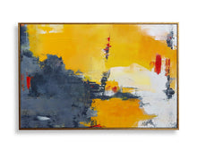 Load image into Gallery viewer, Yellow Gray Abstract Art White Abstract Painting,Large Wall Art Canvas Np035
