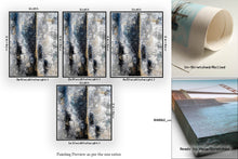 Load image into Gallery viewer, Blue Gray Gold Abstract Painting Colorful Abstract Qp001