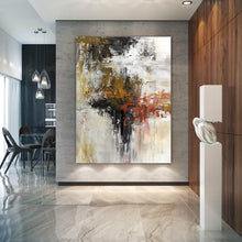 Load image into Gallery viewer, Brown White Red Abstract Painting Giant Canvas Painting Fp094