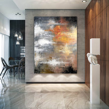 Load image into Gallery viewer, Grey Orange White Abstract Painting Colorful Abstract Art Fp061