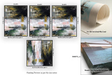 Load image into Gallery viewer, Black White Green Abstract Painting xl Abstract Painting Qp069