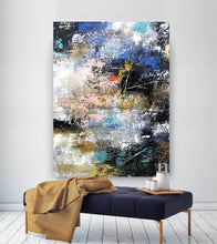 Load image into Gallery viewer, Blue White Pink Abstract Painting on Canvas Contemporary Paintings Fp101