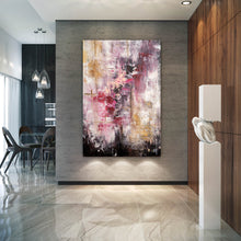Load image into Gallery viewer, Pink Purple Abstract Painting Brown Painting for Home Fp074