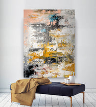 Load image into Gallery viewer, Pink Yellow White Abstract Painting Home Decor Qp041