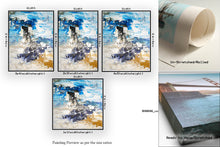 Load image into Gallery viewer, Blue And White Yellow Abstract Painting on Canvas Custom Art Qp017