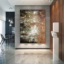 Load image into Gallery viewer, Brown White Abstract Wall Art Original Painting Fp042