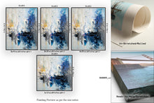 Load image into Gallery viewer, Blue White Yellow Abstract Painting Art Office Wall Art Qp005