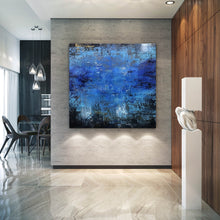 Load image into Gallery viewer, Blue Original Abstract Painting on Canvas Abstract Art Fp092