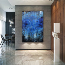 Load image into Gallery viewer, Blue Original Abstract Painting on Canvas Abstract Art Fp092