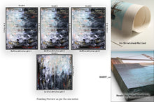 Load image into Gallery viewer, Black Brown Gray Abstract Painting Palette Knife Canvas Qp006