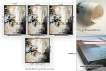 Load image into Gallery viewer, Black Gray Yellow Abstract Painting on Canvas Modern Paintings Big Qp067