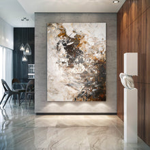 Load image into Gallery viewer, Large Brown White Abstract Painting Modern Abstract Painting Qp007