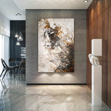 Load image into Gallery viewer, Large Brown White Abstract Painting Modern Abstract Painting Qp007