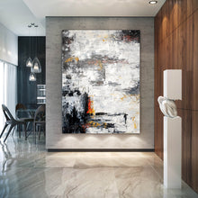 Load image into Gallery viewer, Black And White Abstract Painting Red Yellow Painting for Home Fp081