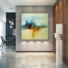 Load image into Gallery viewer, Yellow Orange Blue Abstract Canvas Ar Colorful Painting Fp34