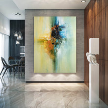 Load image into Gallery viewer, Yellow Orange Blue Abstract Canvas Ar Colorful Painting Fp34