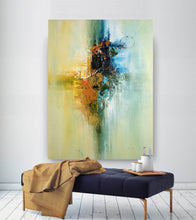 Load image into Gallery viewer, Yellow Orange Blue Abstract Canvas Ar Colorful Painting Fp34