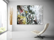 Load image into Gallery viewer, Gray Yellow White Abstract Painting Bedroom Wall Art Qp012