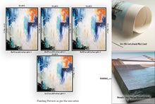 Load image into Gallery viewer, Blue White Orange Abstract Painting Large Living Room Art Fp057