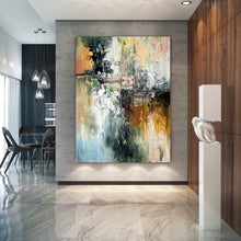 Load image into Gallery viewer, Yellow White Pink Abstract Canvas Art Colorful Abstract Fp068